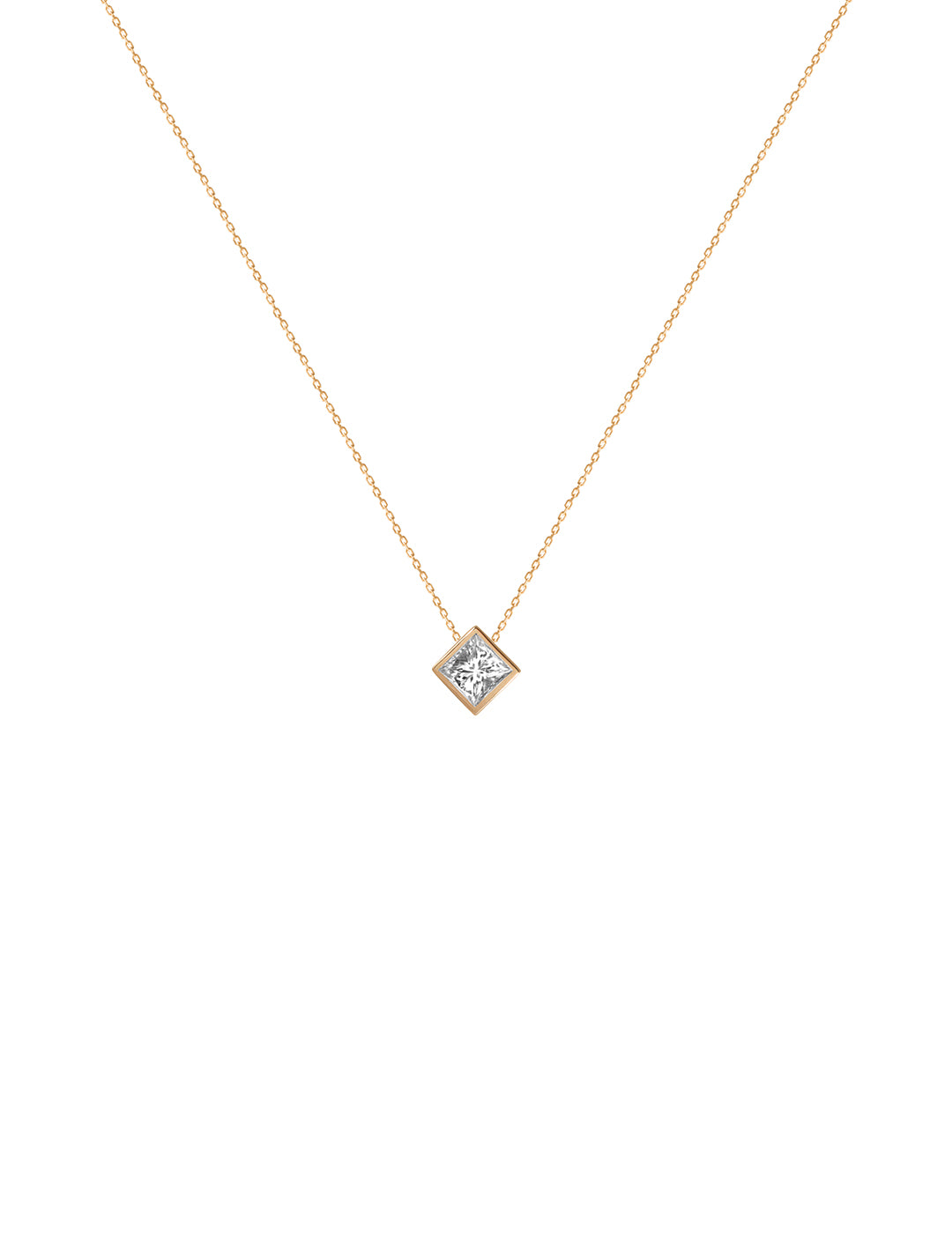 Princessa Cut Diamond Necklace